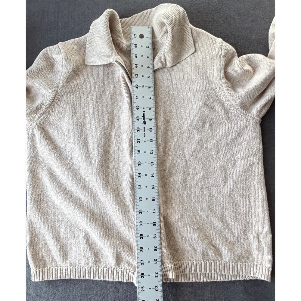 Croft and Barrow Zip Sweater Womens XL Beige Minimalist Normcore Capsule Neutral - Picture 8 of 9